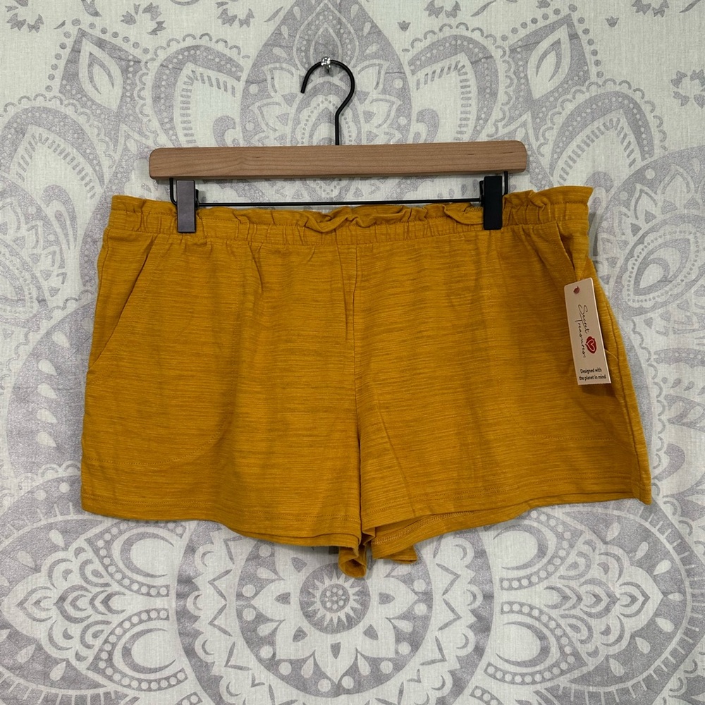 Nwt Secret Treasures Walmart Shorts Ruffle Top Pocket Sleep Short Gold Wheat L